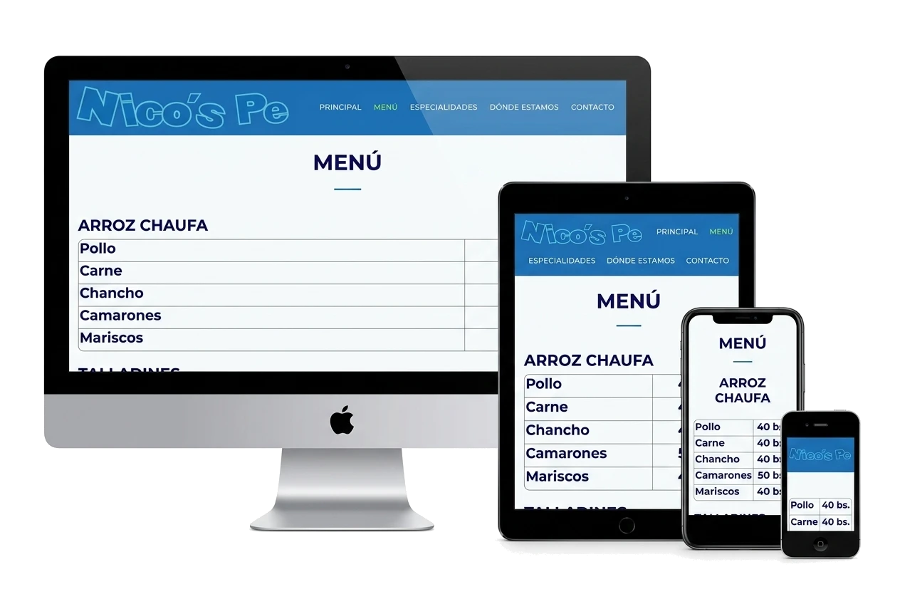 Vista detallada de un menú digital interactivo en una tablet, mostrando categorías de platillos y opciones de pedido para un restaurante.